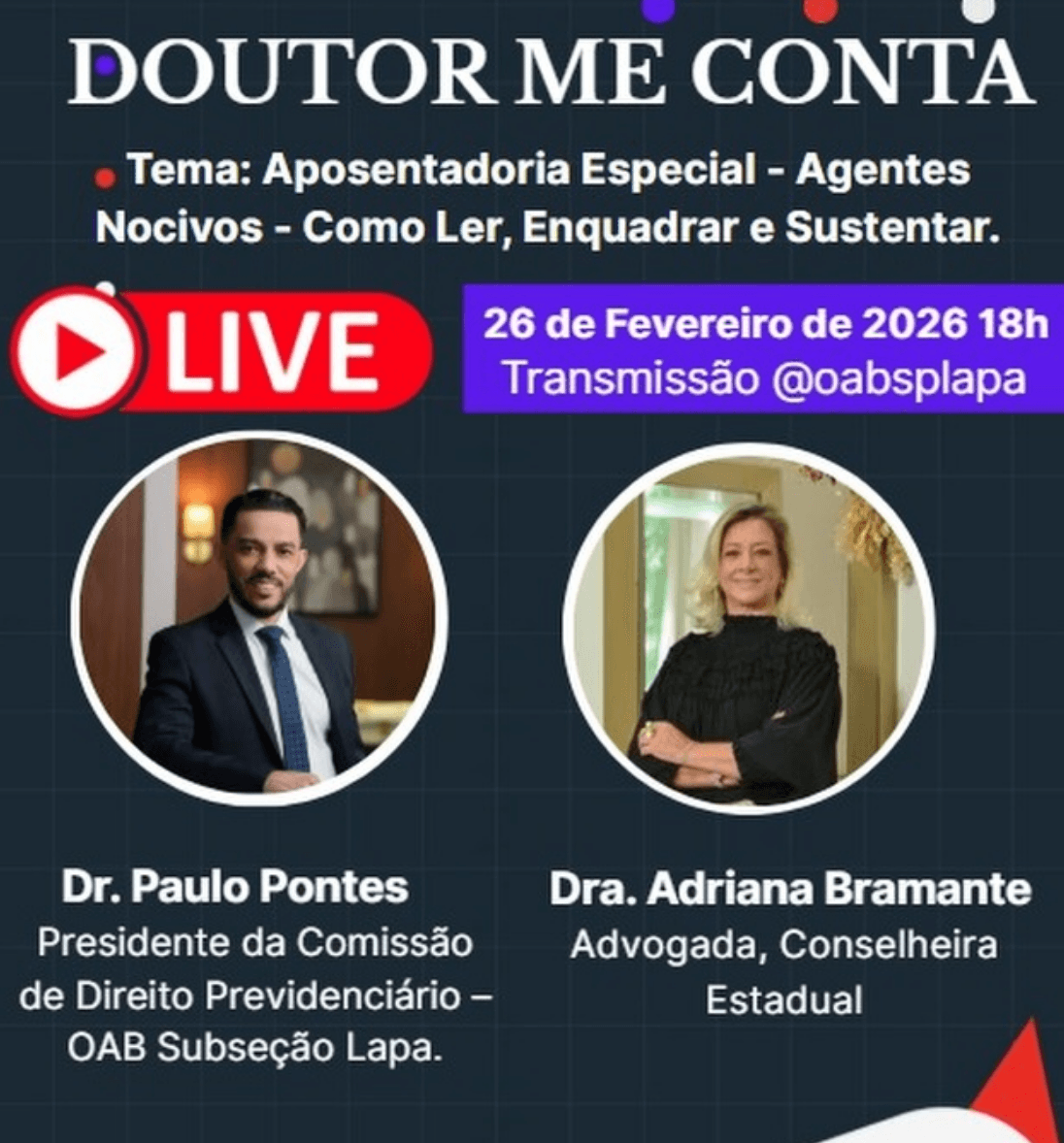 🔴 DOUTOR ME CONTA – AO VIVO: Aposentadoria especial – agentes nocivos