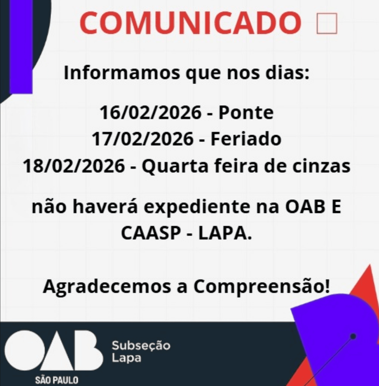 Expediente Feriado de Carnaval