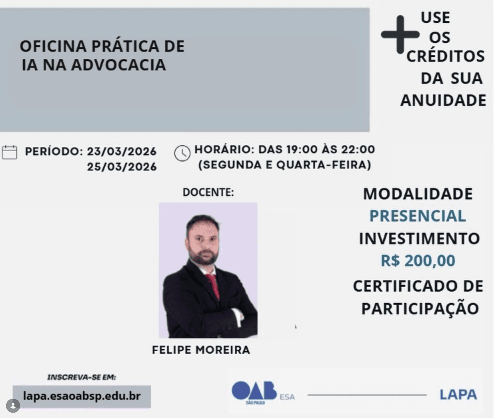 📙 ESA Lapa: Curso de Oficina Prática de IA