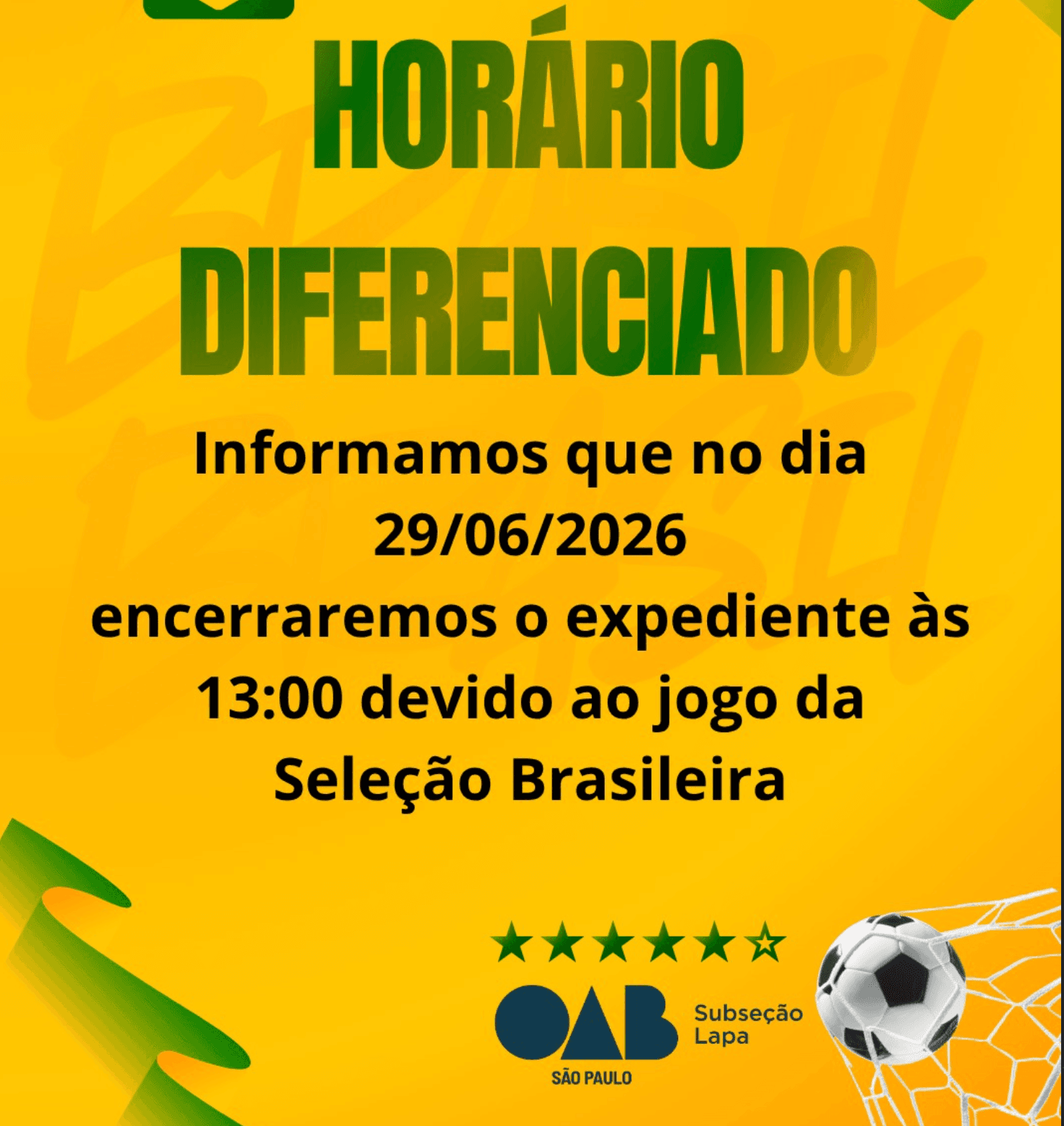 Comunicado: Expediente Copa do Mundo