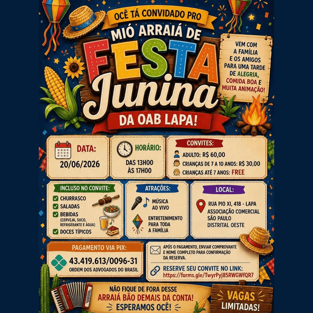 🌽🎉  Festa junina OAB Lapa