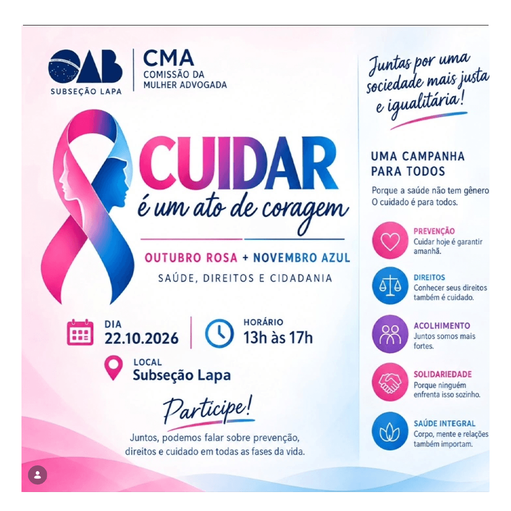 💗💙 Outubro Rosa e Novembro Azul