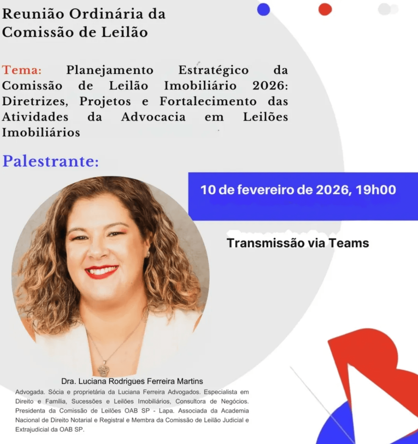 Reunião Ordinária da Comissão de Leilão