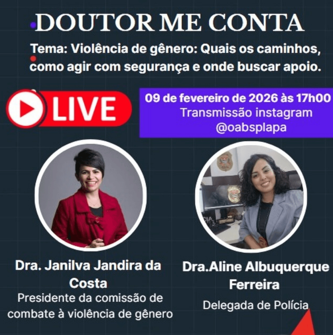 🔴 DOUTOR ME CONTA – AO VIVO: Violência de gênero – caminhos, segurança e apoio