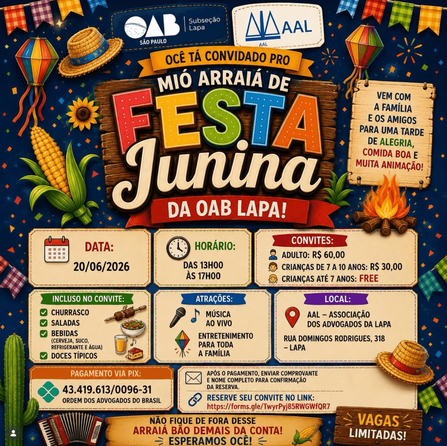 🌽🎉 Festa junina OAB Lapa